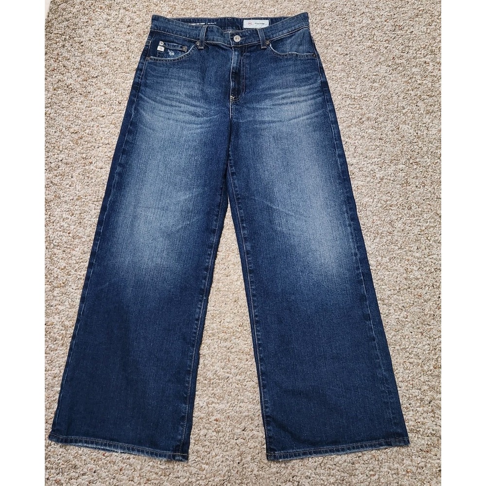 AG Saige 27 Wide Leg Crop Mid Rise Japanese Fabric AG-ED Denim Medium Wash Jeans